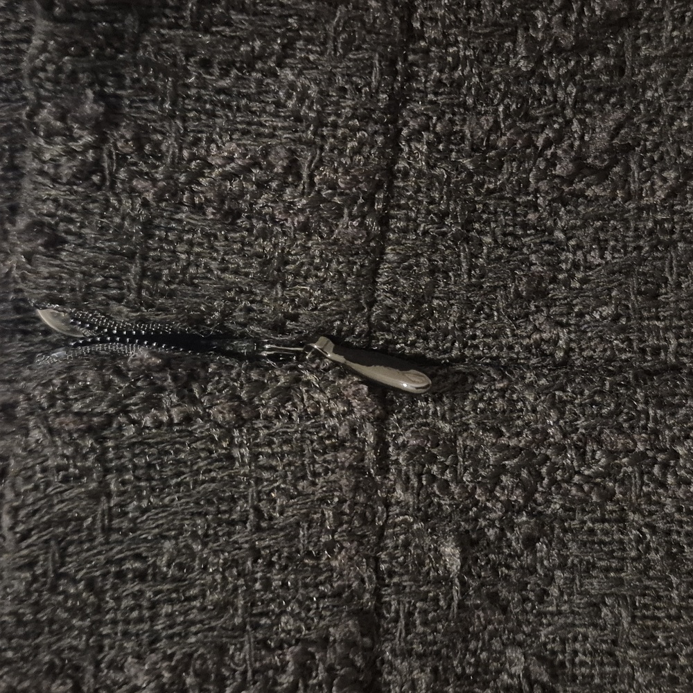NWT H&M | Black Textured Mini Skirt with Jewel Buttons | Size 16 - Picture 7 of 8